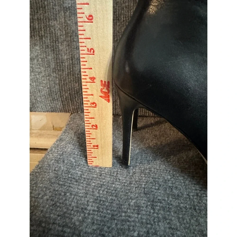 NWOB Michael Kors Black Leather Pointed Toe Stiletto Ankle Boots SG23D 9M - Picture 2 of 8